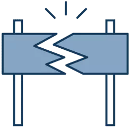 Illustration of a race finish line breaking open 