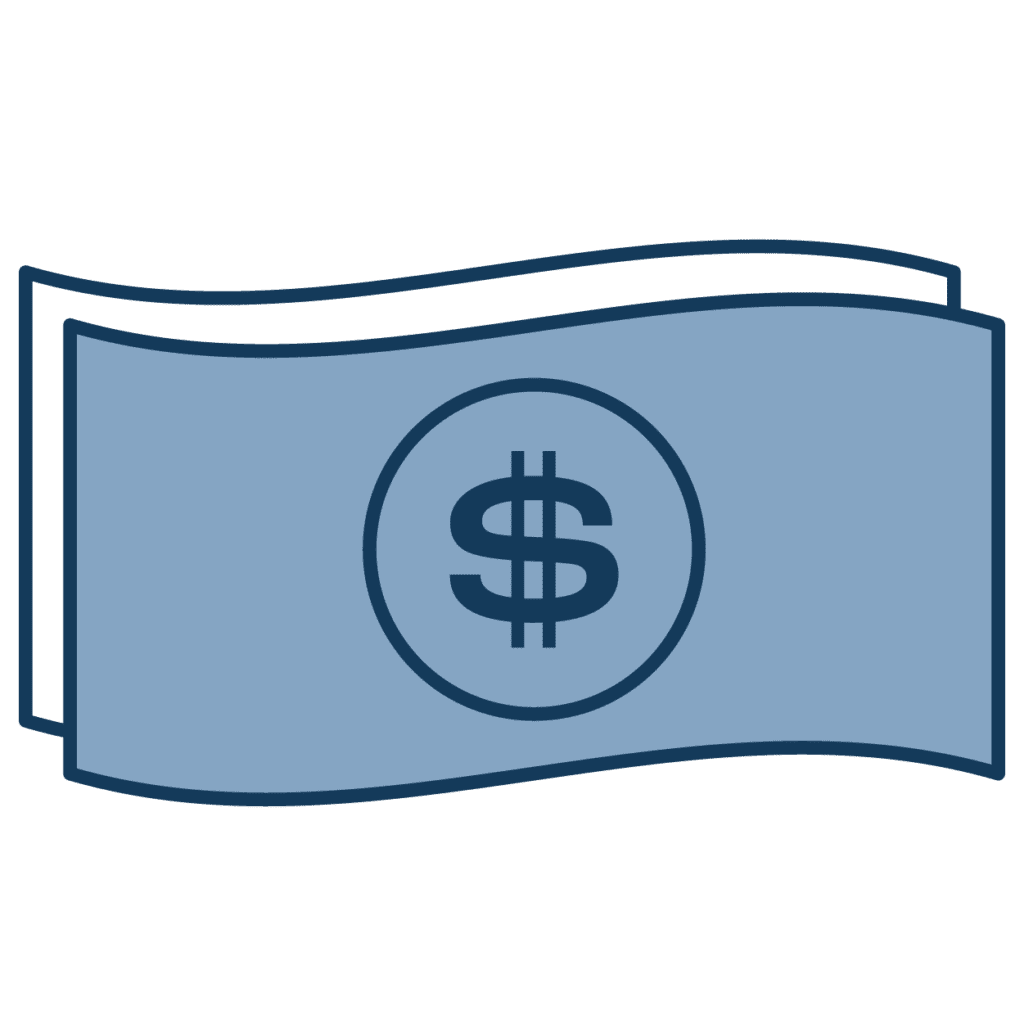 Cartoon of dollar bills