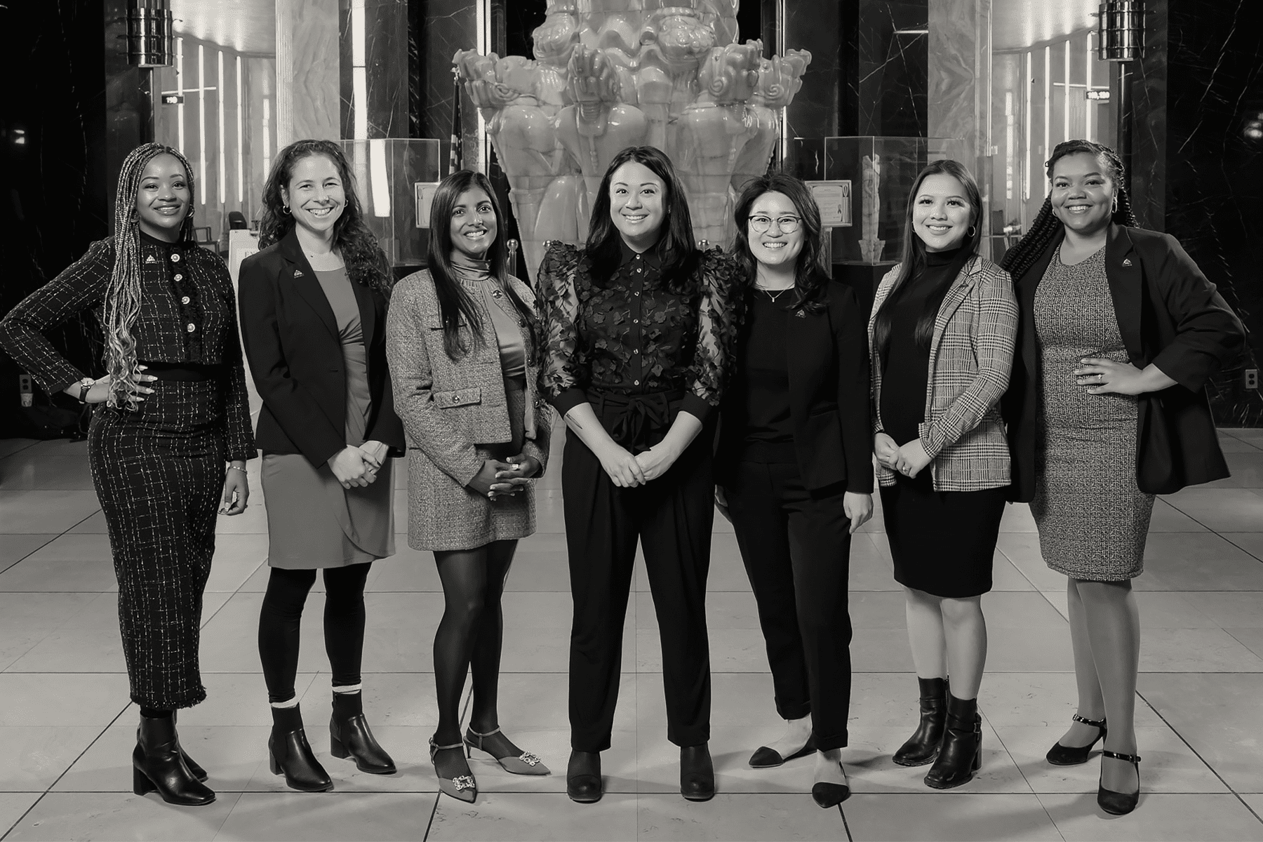 2023 photo of the St. Paul, Minnesota city council members, all of who are women, standing side by side. St. Paul uses ranked choice voting to elect its City Council.