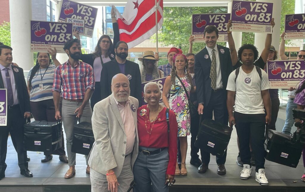 Make All Votes Count DC supporters outside the Board of Elections