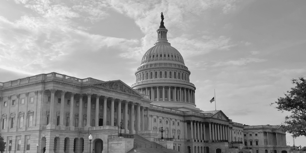 Photo of the United States Capitol where Congress meets, with a focus on the U.S. House of Representatives side of the building