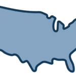 Cutout graphic of the US.
