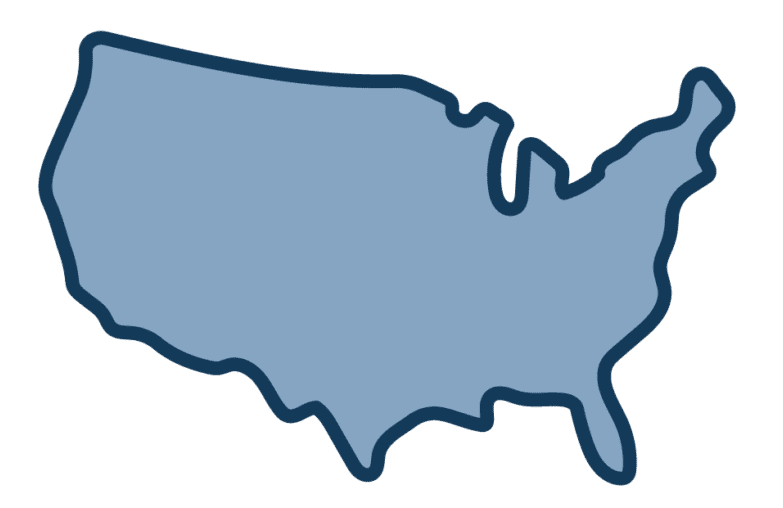 Cutout graphic of the US.