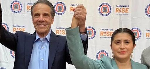 Andrew Cuomo and Jessica Ramos after Ramos endorsed Cuomo